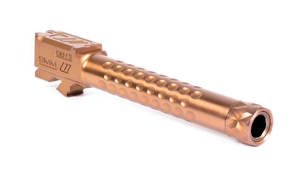 ZEV Technologies Glock 17 Gen5 9mm Luger Optimized Match Threaded Pistol Barrel, 1-14 Twist, 1/2x28, Bronze PVD, BBL-17-OPT-5G-TH-BRZ