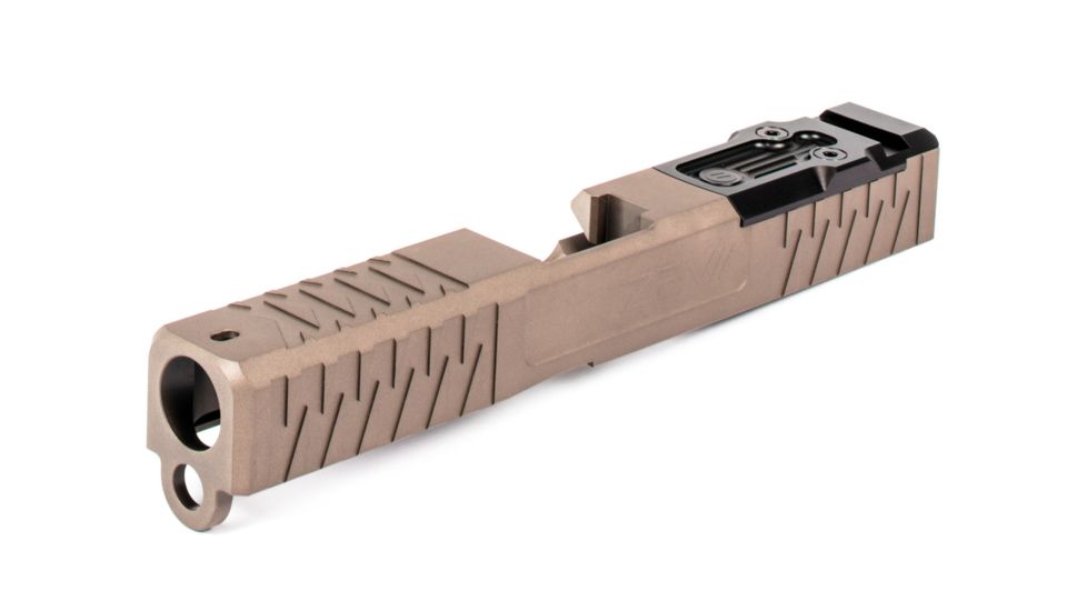 ZEV Technologies Z19 Enhanced SOCOM 3rd Gen Glock DPP Striped Slide Kit, FDE SLD.KIT-Z19-3G-ESOC-DPP-FDE