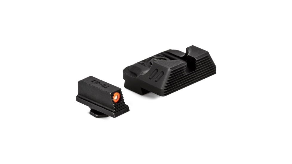 ZEV Technologies ZEV Combat Night Sight Set, .215 Tritium Front w/ Orange Ring, Standard Rear, SIGHT.SET-215-NS-COM3-B