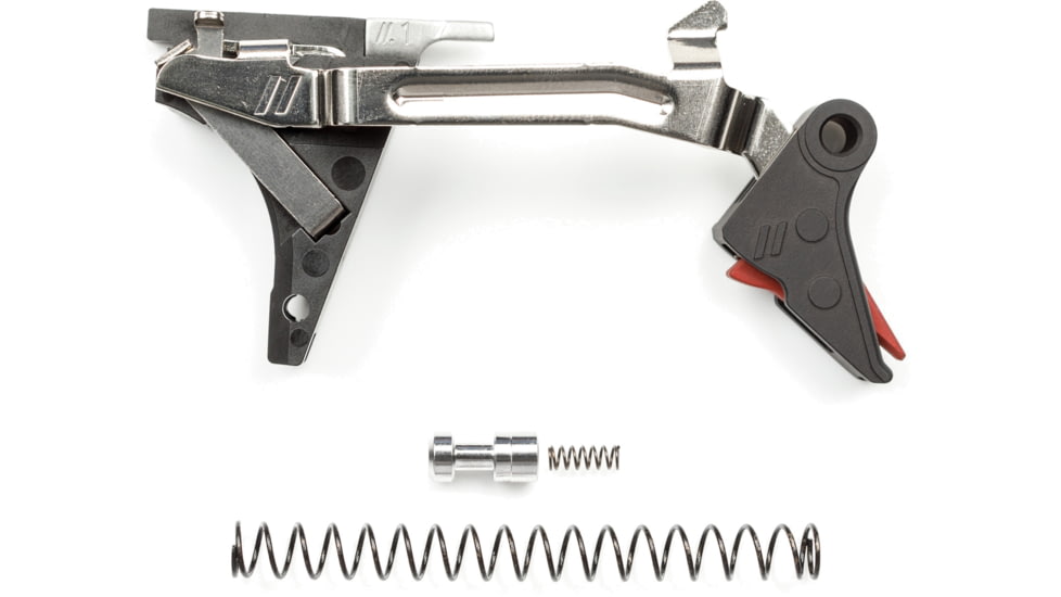 ZEV Technologies ZEV Pro Flat Face Glock Trigger Drop In Kit, Glock Gen 1-4, 9mm, Black/Red, FFT-PRO-DRP-9-B-R
