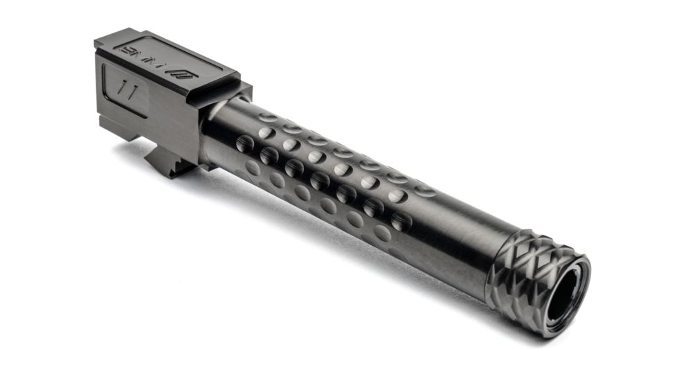 ZEV Technologies Glock 19 Gen 1-5 9mm Luger Optimized Match Threaded Pistol Barrel, 5.06in, 1-14 Twist, 1/2x28, Black DLC, BBL-19-OPT-TH-DLC
