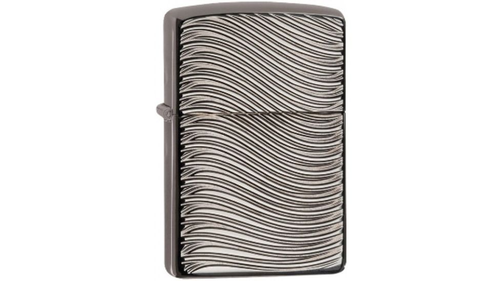 Zippo Armor Black Ice Deep Carve Lighter, Sleek Design 9000761