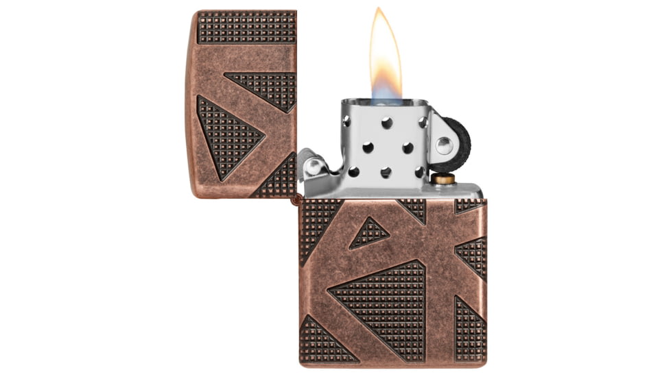 Zippo Armor Geometric 360 Design Lighter w/ Click, Brass, One Size, 49036