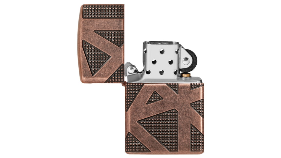 Zippo Armor Geometric 360 Design Lighter w/ Click, Brass, One Size, 49036