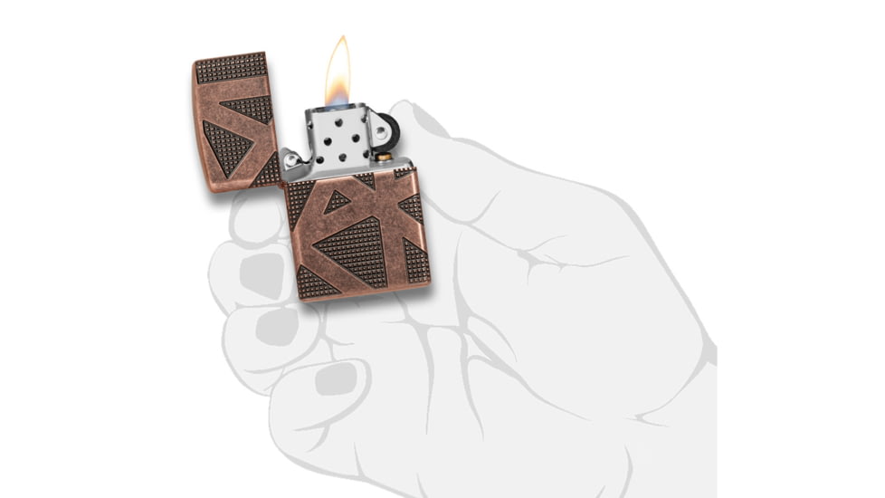 Zippo Armor Geometric 360 Design Lighter w/ Click, Brass, One Size, 49036