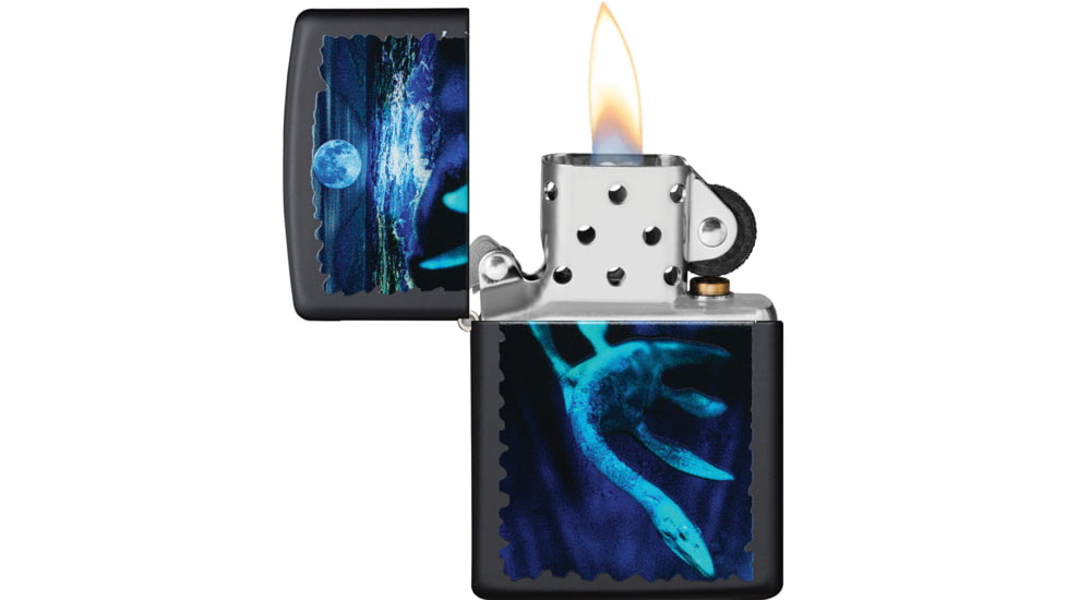 Zippo Black Light Loch Ness Design