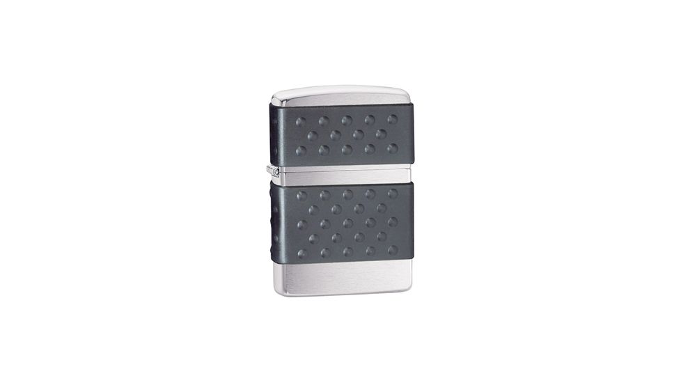 Zippo Brushed Chrome Black Zip Guard Classic Style Lighter 200ZP