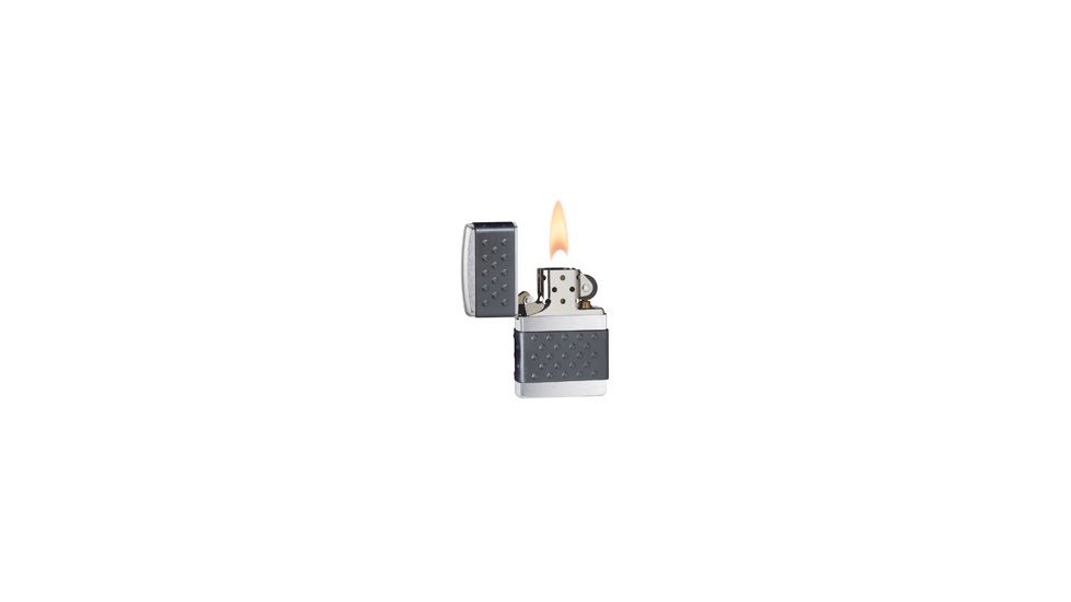 Zippo Brushed Chrome Black Zip Guard Classic Style Lighter 200ZP