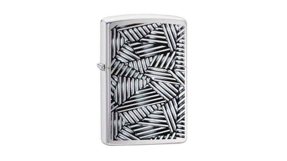 Zippo Brushed Chrome Line Grid Pocket Lighter 29885
