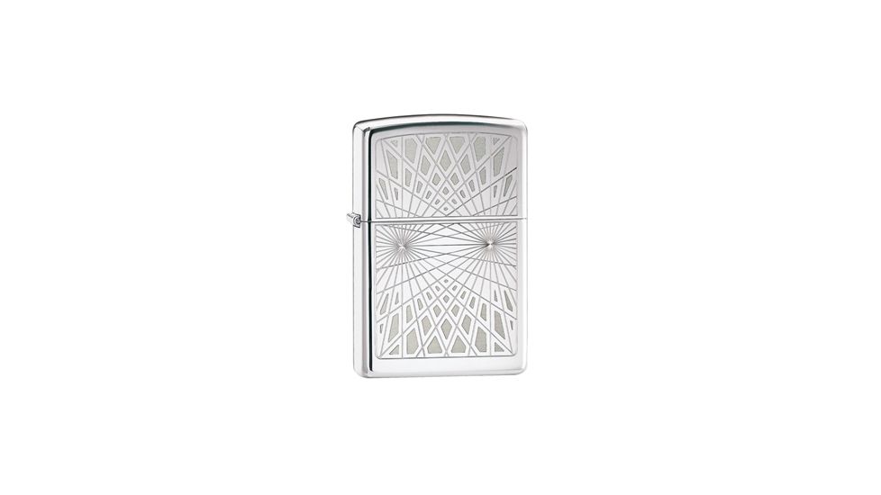 Zippo BS/GD Lines Classic Style Lighter, High Polish Chrome 24903