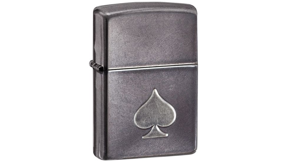 Zippo Chrome, Gray Dusk, Stamped Spade, ZI28379
