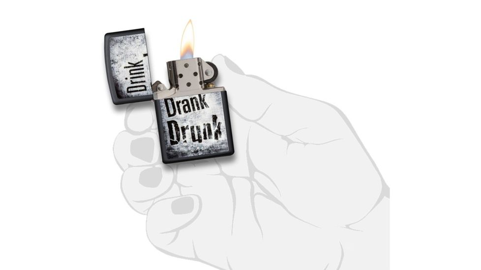 Zippo Drink Drank Drunk Pocket Lighter, 29618