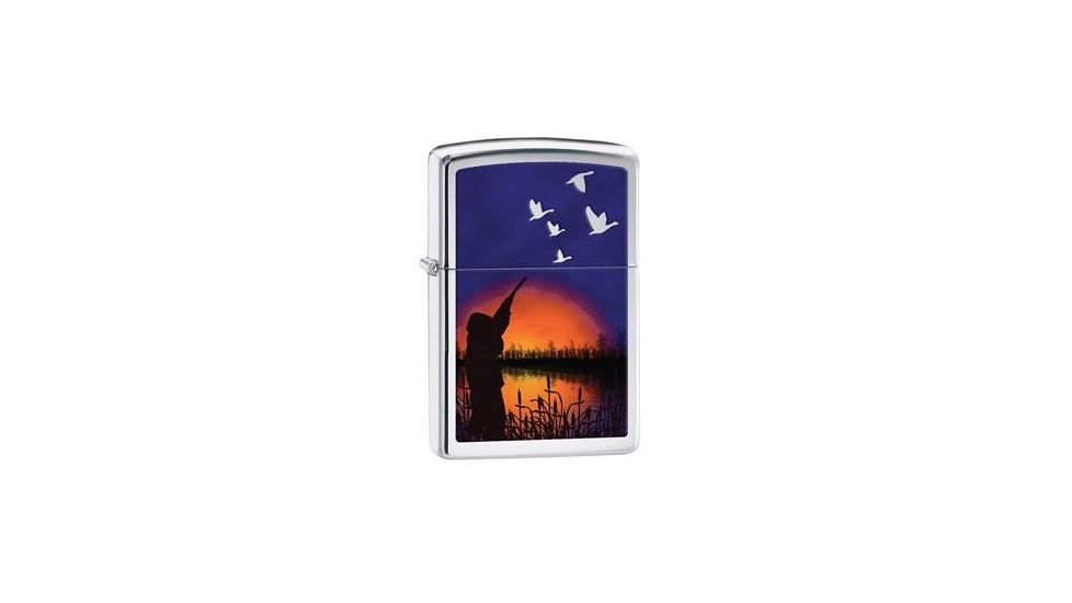 Zippo Duck Hunting Lighter, High Polish Chrome 29076