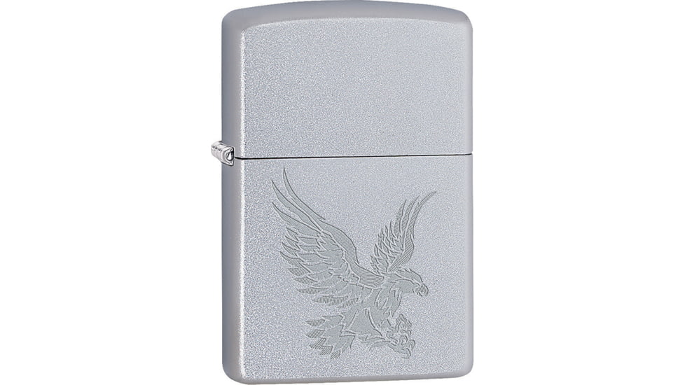 Zippo Eagle Lighter, Satin Chrome, 1.44 x 2.25, 205-077493
