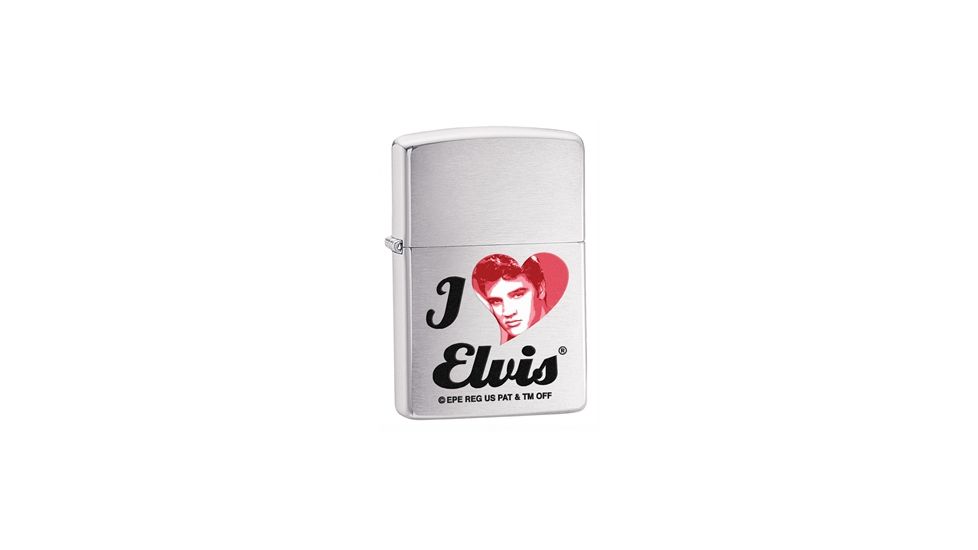 Zippo Elvis Classic Style Lighter, Brushed Chrome 28258