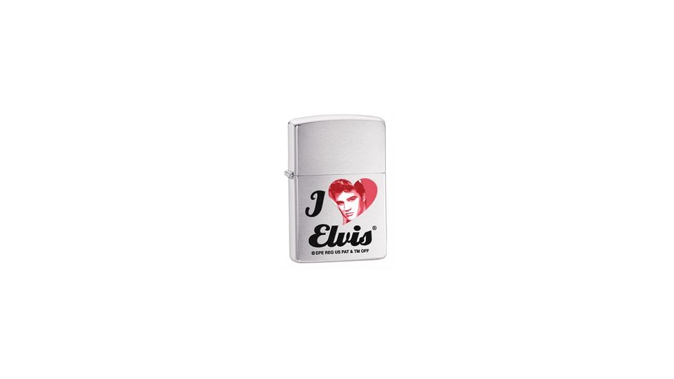 Zippo Elvis Classic Style Lighter, Brushed Chrome 28258