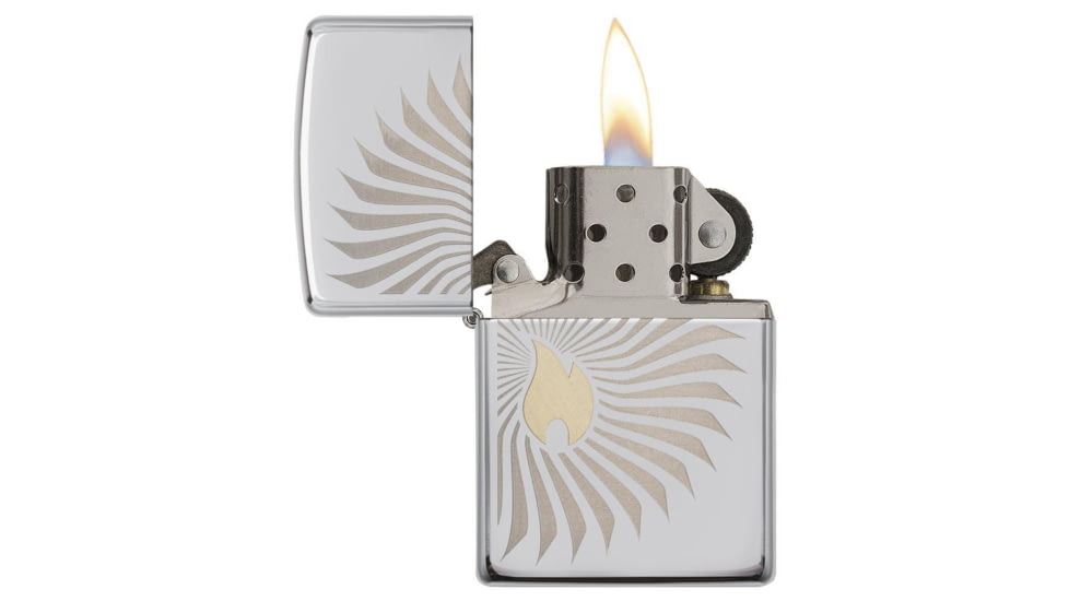 Zippo Flame Rays Design Pocket Lighter 29726