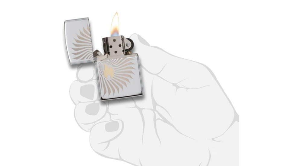 Zippo Flame Rays Design Pocket Lighter 29726