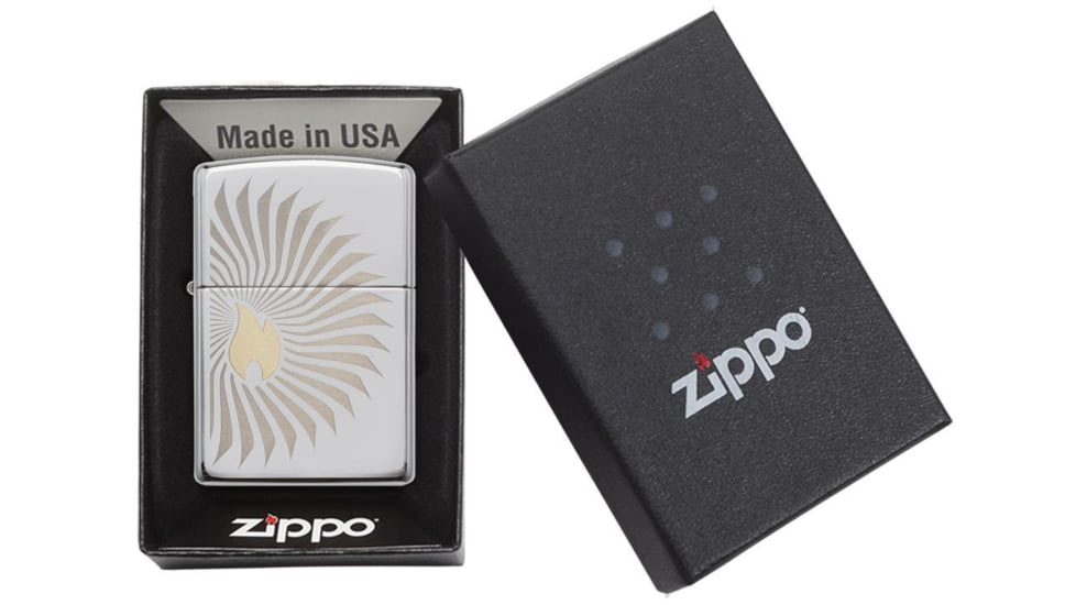 Zippo Flame Rays Design Pocket Lighter 29726