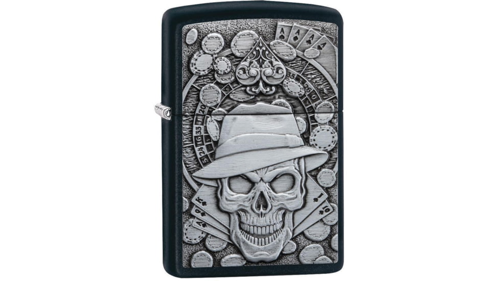 Zippo Gambling Skull Lighter, 1.44 x 2.25, 49183