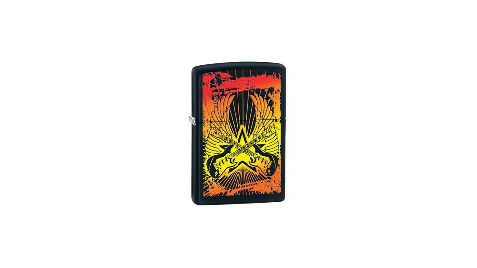 Zippo Guitar Wings Classic Style Lighter, Black Matte 24891
