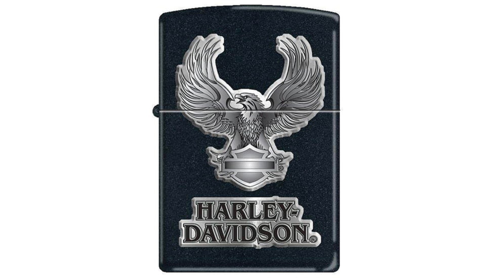Zippo Harley Eagle Lighter, Black Matte, 1.44in x 2.25in, ZP12845