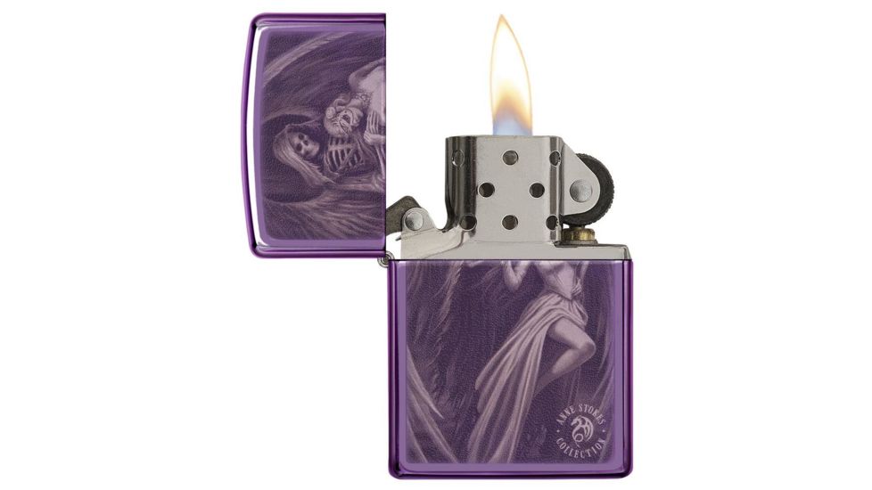 Zippo High Polish Purple Anne Stokes Pocket Lighter w/ Box 29717