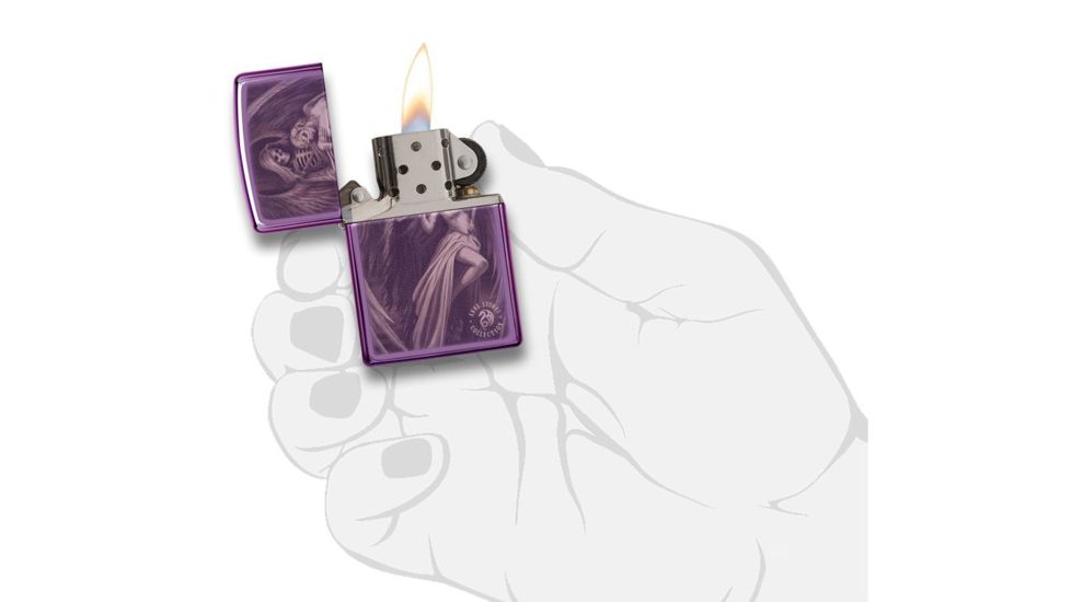 Zippo High Polish Purple Anne Stokes Pocket Lighter w/ Box 29717