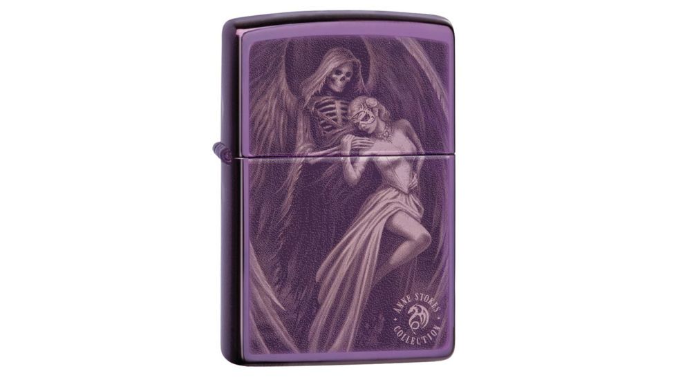 Zippo High Polish Purple Anne Stokes Pocket Lighter w/ Box 29717