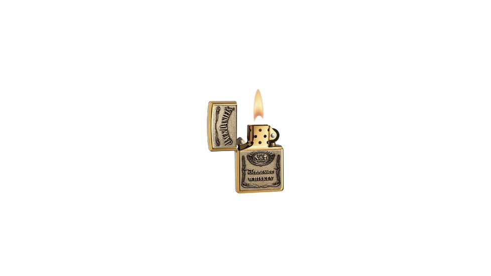 Zippo Jack Daniels Classic Style Emblem Lighter, High Polish Brass 254BJD428