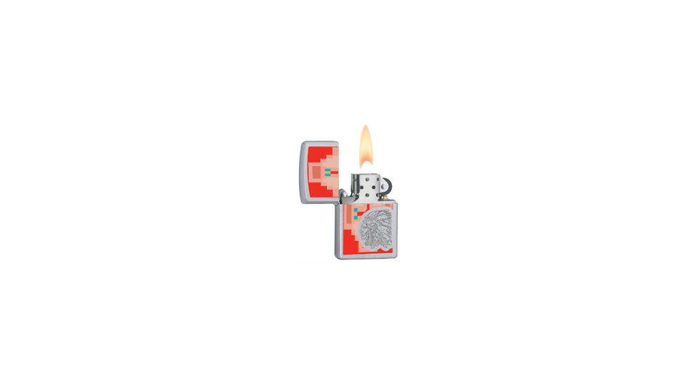 Zippo Indian Chief Classic Style Lighter, Satin Chrome 28068