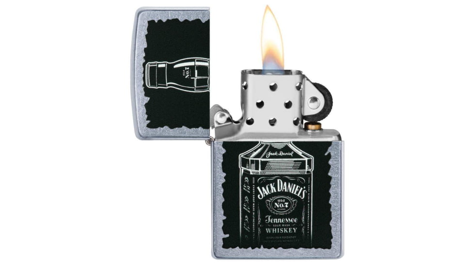 Zippo Jack Daniel's Pocket Lighter, Street Chrome, 29758