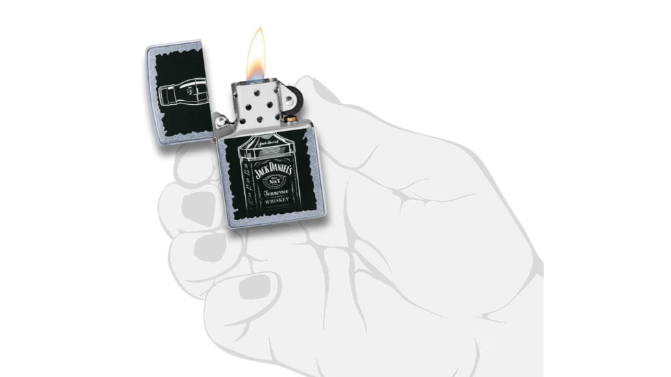 Zippo Jack Daniel's Pocket Lighter, Street Chrome, 29758