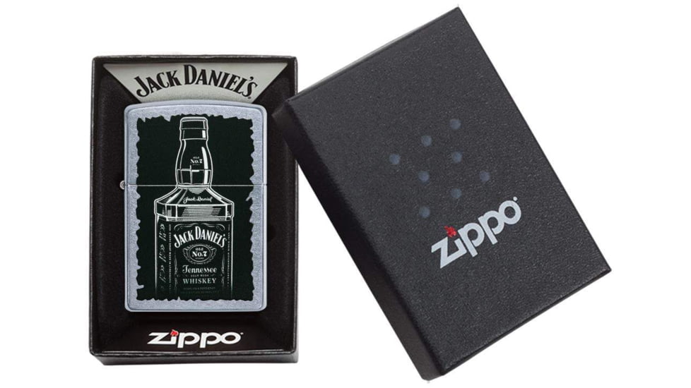 Zippo Jack Daniel's Pocket Lighter, Street Chrome, 29758
