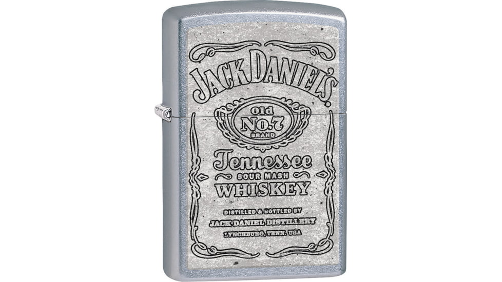 Zippo Jack Daniels Lighter, Street Chrome, 1.44 x 2.25, 207-077533