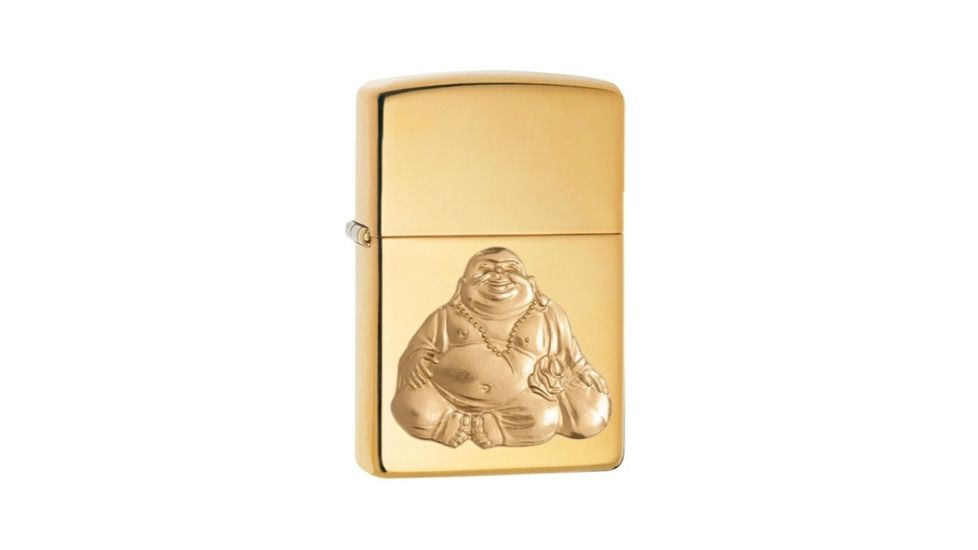 Zippo Laughing Buddha HighPolish Brass Pocket Lighter, 29626