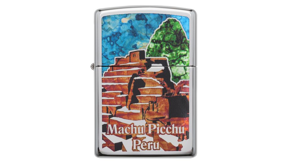 Zippo Machu Picchu Peru High Polish Chrome Pocket Lighter, 29496