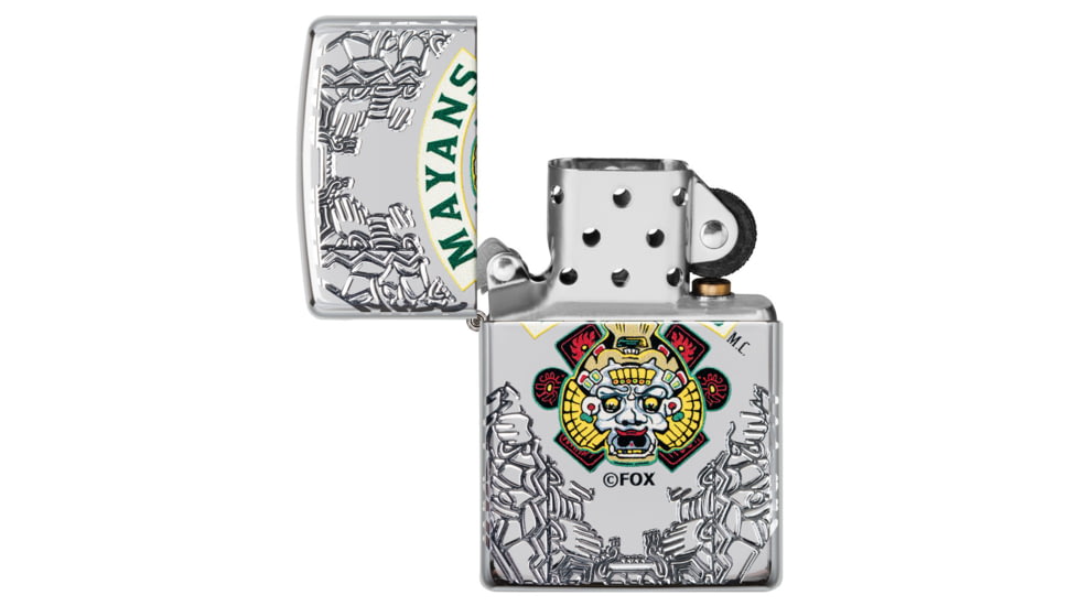 Zippo Mayans M.C. Lighter w/ Click, Silver, One Size, 49032