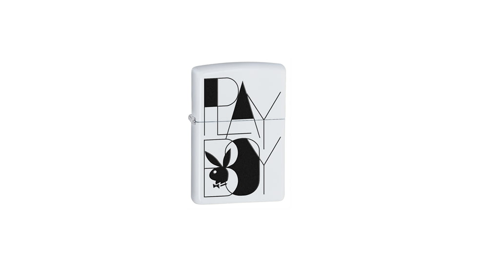 Zippo Playboy Black Bunny Classic Lighter, White Matte 28268