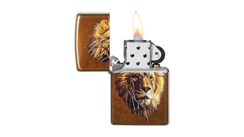 Zippo Polygonal Lion Design Pocket Lighter 29865