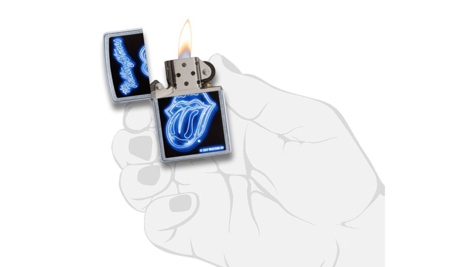 Zippo Rolling Stones Purple Tongue Pocket Lighter, 29581