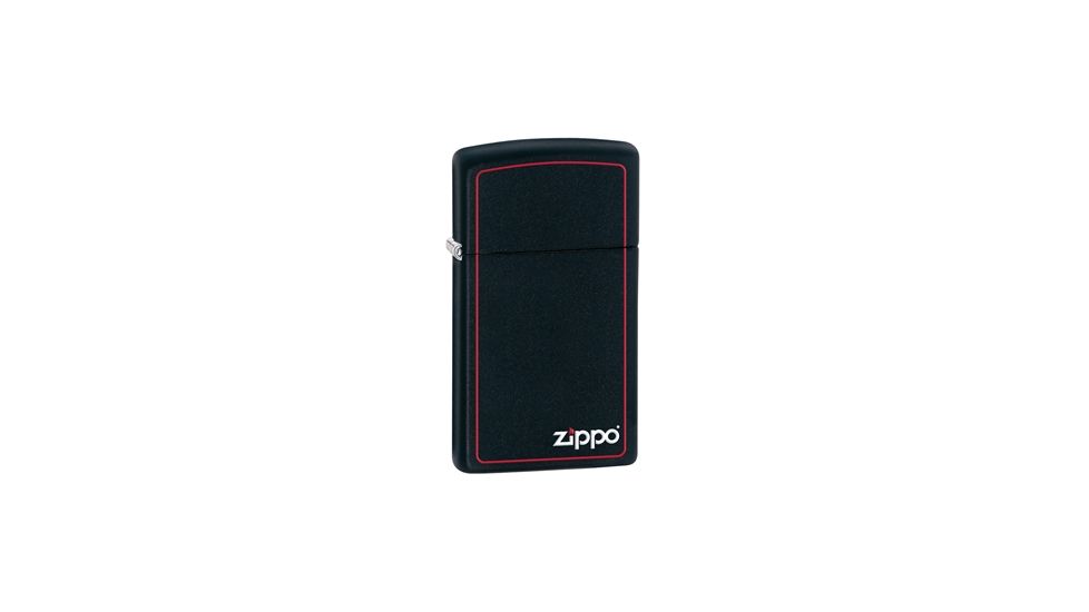Zippo Classic Style Slim Lighter w/ Border, Black Matte 1618ZB