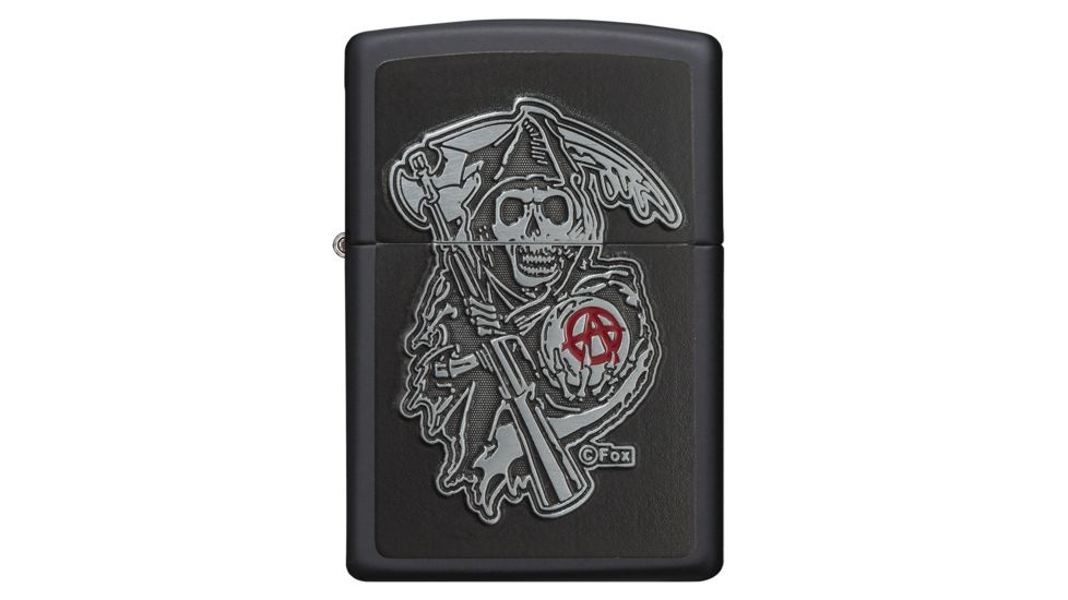 Zippo Sons of Anarchy Emblem Black Matte Pocket Lighter, 29489