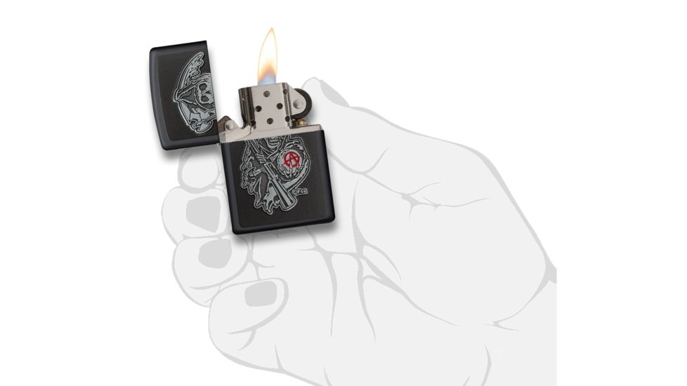 Zippo Sons of Anarchy Emblem Black Matte Pocket Lighter, 29489