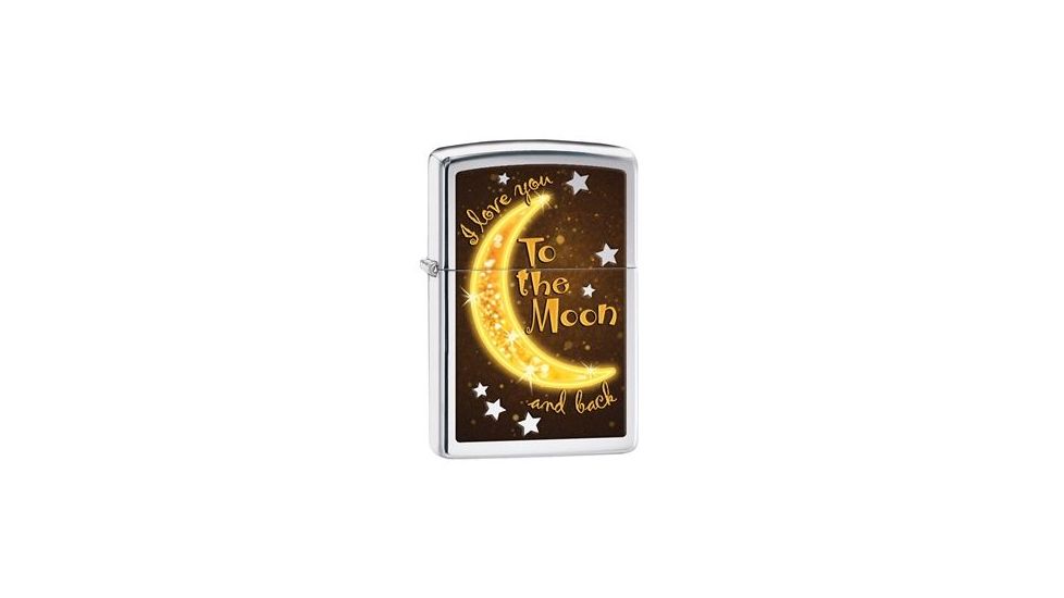 Zippo To the Moon Lighter, High Polish Chrome 29059