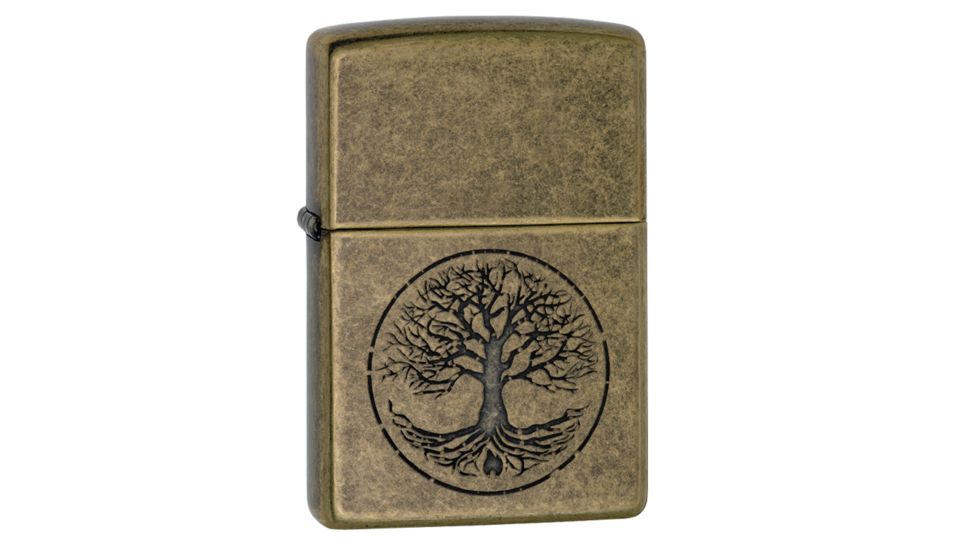 Zippo Tree of Life Pocket Lighter, Antique Brass Finish 4013143