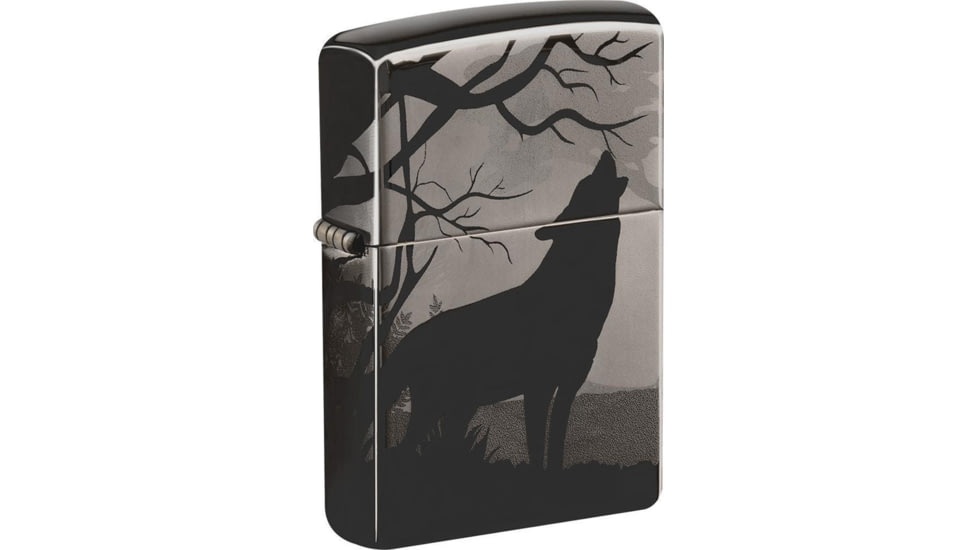 Zippo Wolf Lighter, Black Ice, 1.44 x 2.25, 49188