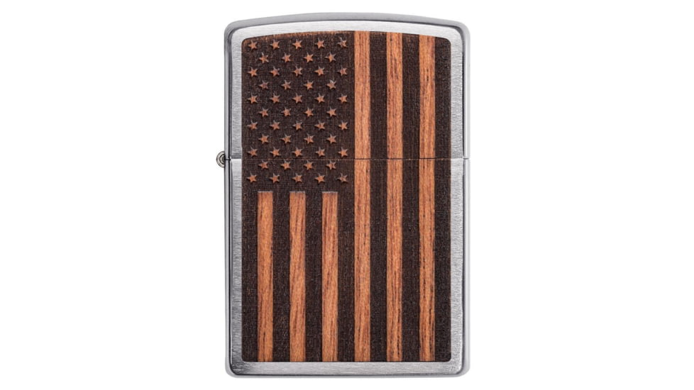 Zippo WOODCHUCK USA American Flag Pocket Lighter, 29966