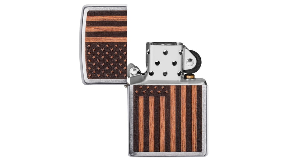 Zippo WOODCHUCK USA American Flag Pocket Lighter, 29966