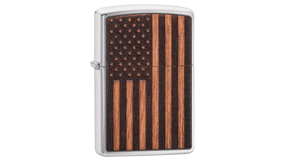 Zippo WOODCHUCK USA American Flag Pocket Lighter, 29966